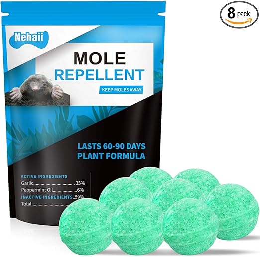 Nehaii Mole Repellent Balls, Effective Mole Deterrent for Gardens UK