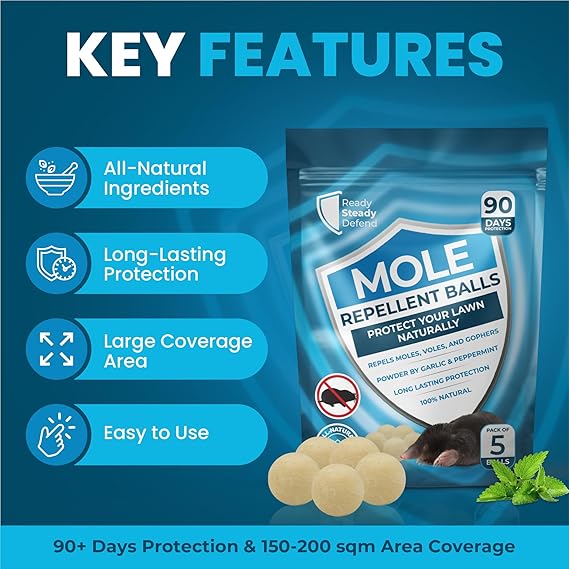 Nehaii Mole Repellent Balls, Effective Mole Deterrent for Gardens UK - Image 4