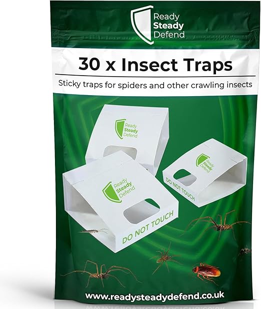 Insect Killer Traps: Versatile, Pre-Baited - 30-Pack Crawling Pests - Efficient Pest Control for Spiders