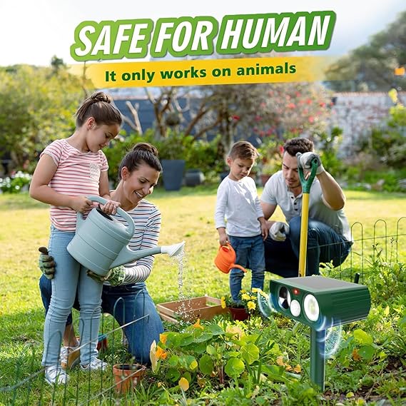 Cat Repellent, Ultrasonic Solar Animal Repeller with Motion Sensor and Flashing Lights - Image 2