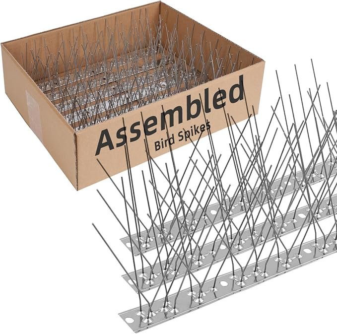 Moyofree Pre-Assembled Stainless Steel Bird Spikes: 2-Meter Coverage for Roofs & Windows
