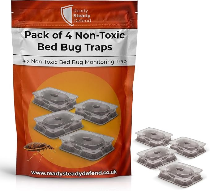 4-Pack Bed Bug Traps: Non-Toxic Early Detection & Advanced Trapping for Home & Travel